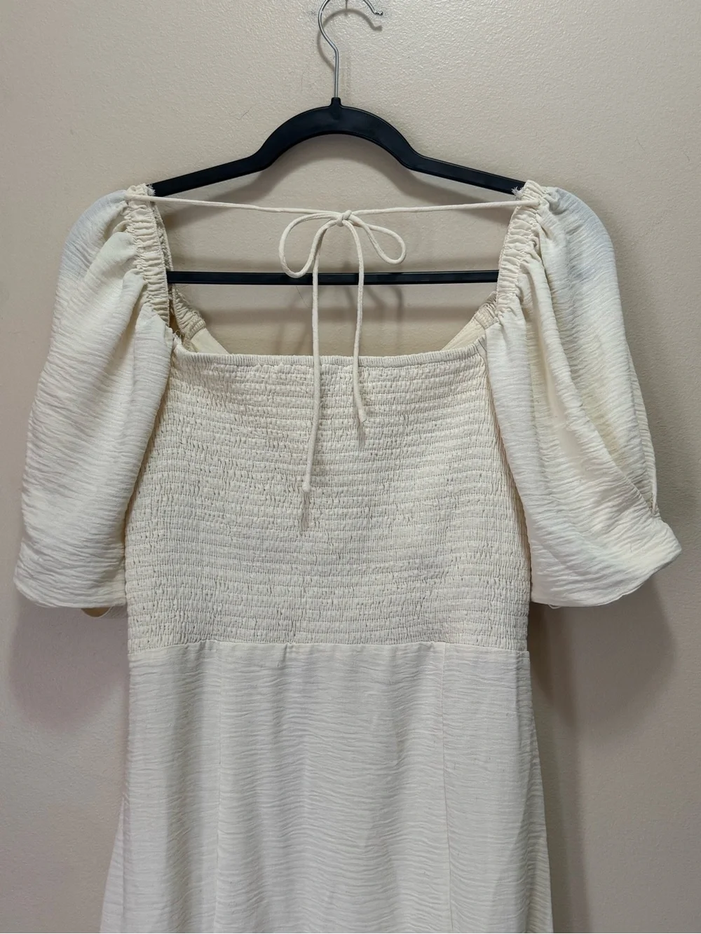 böhme Textured Cream Midi Dress